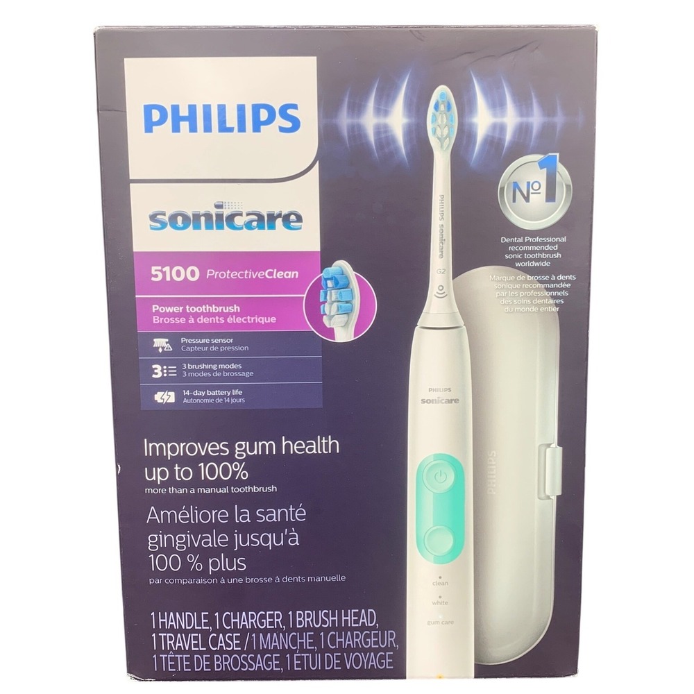 Philips Sonicare 5100 ProtectiveClean Power Toothbrush White HX6857/11 New